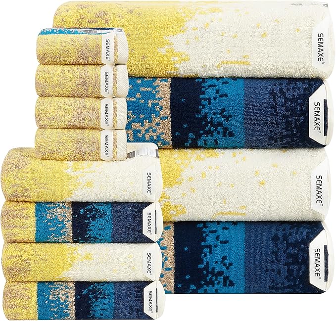 SEMAXE 12-Piece Family Bathroom Towel Set by SEMAXE