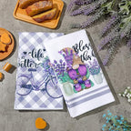 Set of 6 Lavender Kitchen Towels Purple Floral Dishtowels Rustic Absorbent - Image 7