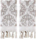 SKL Home Mirage Fringe 100% Turkish Cotton Hand Towel, 16x26 in by SKLHomebySaturdayKnightLtd