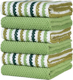 Premium Kitchen Towels | Large Cotton Kitchen Hand Towels | Popcorn Striped by BumbleTowels