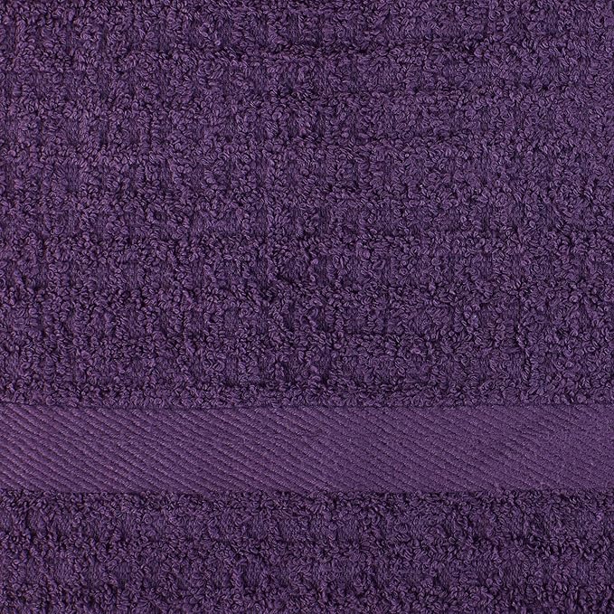 DII Basic Terry Collection Waffle Dishtowel Set, Solid Eggplant, 4 Piece - Image 4