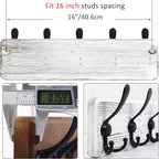 WEBI Coat Rack Wall Mount, Coat Hooks Wall Mounted, Coat Hanger Wall, Wood Hook - Image 6