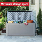 Rubbermaid Extra Large Resin Outdoor Storage Deck Box (134 Gal), Weather Resistant, Gray, Deck Organization for Home/Backyard/Pool Chemicals/Toys/Garden Tools/Porch/Patio Cushions - Image 5