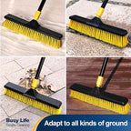 Yocada 18 Inch Push Broom Heavy-Duty Outdoor Commercial Broom Brush Stiff - Image 6