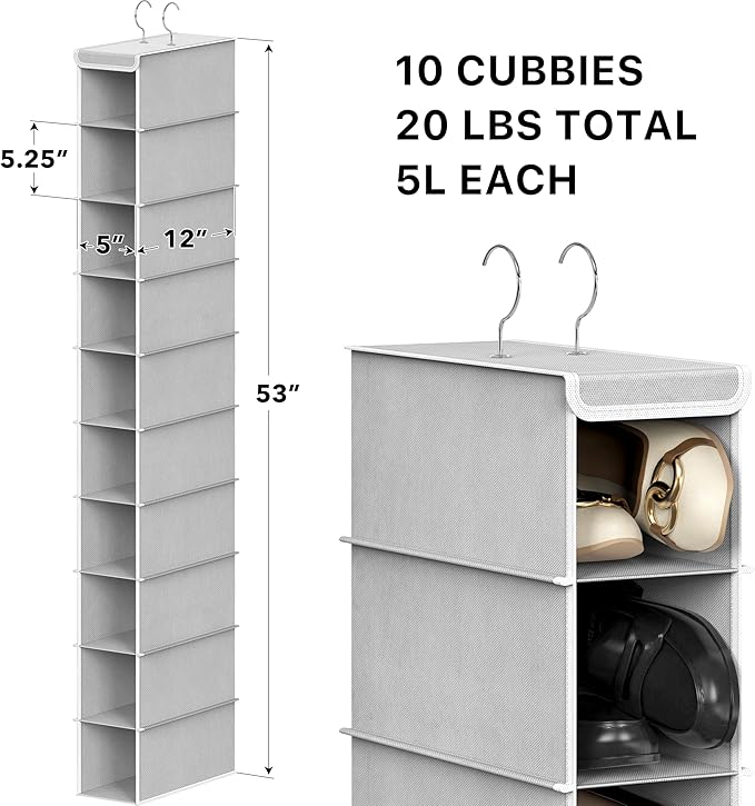 Simple Houseware 10 Shelves Hanging Shoes Organizer Holder - Image 2