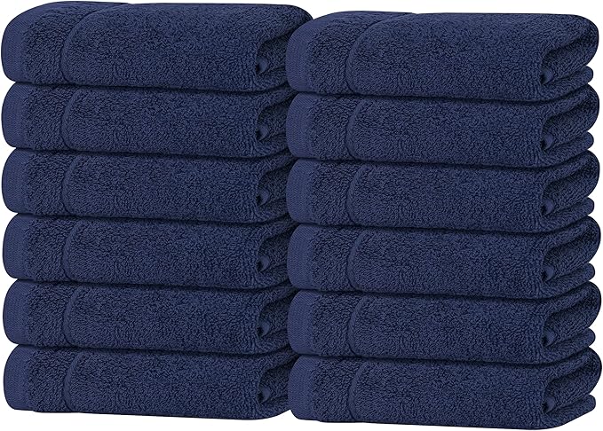 Tens Towels Pack of 12 Washcloths, 12 x 12 Inches, Lighter Weight, Quick to Dry by TensTowels