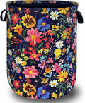 Colorful Flowers Laundry Basket Oxford Cloth Foldable Floral Laundry Hamper by Unknown