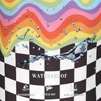 Rainbow Grey White Plaid Laundry Hamper Colorful Hippie Funny Laundry Basket - Image 5