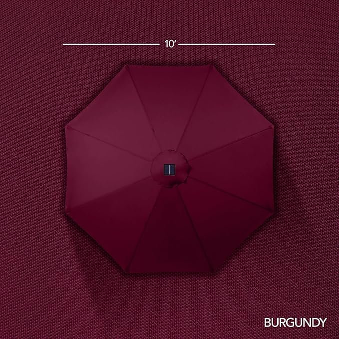 Best Choice Products 10ft Offset Cantilever Hanging Market Patio Umbrella, Smooth 360° Rotation, 8 Sturdy Ribs, Easy Adjustment - Burgundy - Image 8