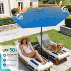 AreShark 7.5FT Patio Umbrella Table Market Umbrella with 6 Sturdy Ribs, Button Tilt/Crank Heavy-Duty Round Outdoor Umbrellas for Garden, Deck, Backyard,and Pool, Royal Blue - Image 3