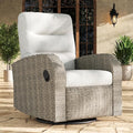 LayinSun Oversized Wicker Outdoor Swivel Glider Recliner with Adjustable Backrest & Footrest, Patio Reclining Lounge Chair by LayinSun