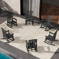 SERWALL Outdoor Rocking Chair Set of 6, Patio Rocking Chair Sets, HDPE Rocking Chair for Adults, Black by SERWALL