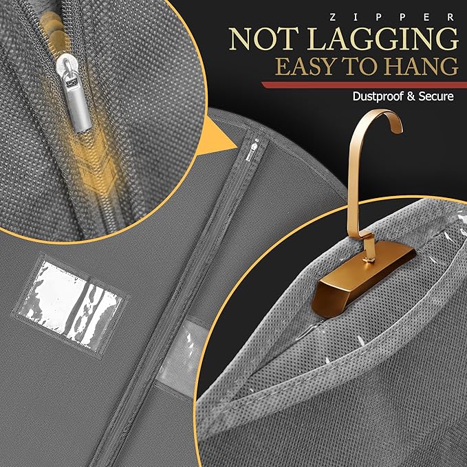2 Pack 40-inch Suit Bag Garment Bag - Image 3