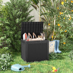 30 Gallon Resin Deck Box, Lockable Patio Outdoor Storage Box for Furniture, Garden Tools and Tools Storage, Waterproof Outside Storage Boxes - Black - Image 2