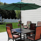 Sunnydaze Outdoor Patio Umbrella - Polyester Table Market Umbrella with Push-Button Tilt and Crank - 8 Sturdy Ribs - Green - 9ft - Image 7