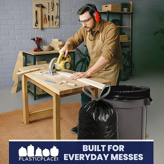 Plasticplace 32-33 Gallon Trash Bags │ 1.2 Mil │ Drawstring Garbage Can Liners - Image 6