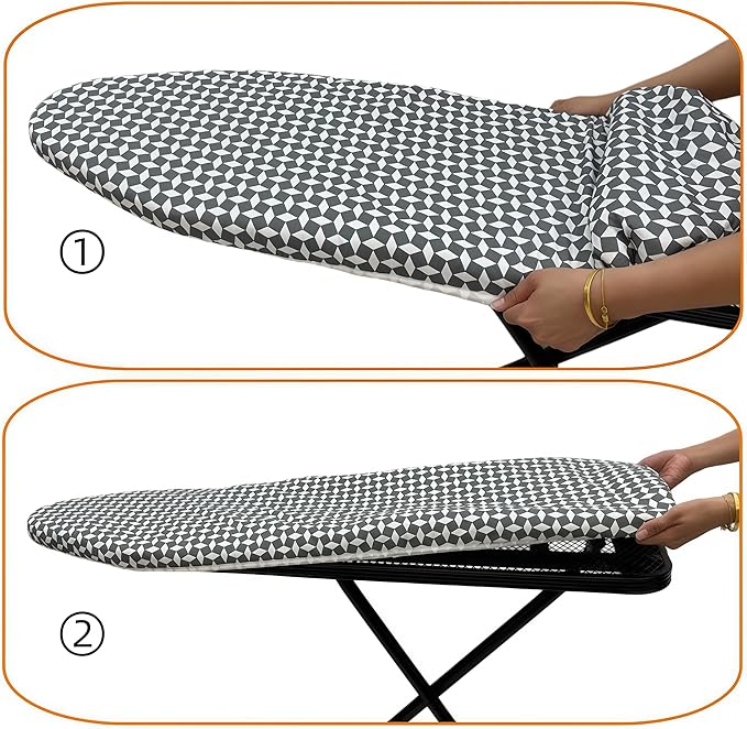 Ironing Board Cover and Pad, Sewn-in Thick Feltpads, Elastic Edge, Fits - Image 5