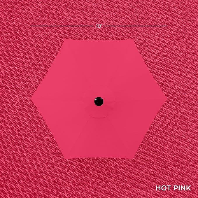 Best Choice Products 10ft Outdoor Table Compatible Steel Polyester Market Patio Umbrella w/Crank and Easy Push Button Tilt - Image 4