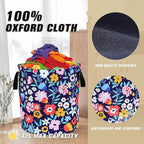 Folk Floral Art Laundry Basket Beautiful Flowers Foldable Oxford Cloth Funny - Image 7