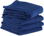 DII Basic Terry Collection Waffle Dishtowel Set, Solid Nautical Blue, 4 Piece - Image 3
