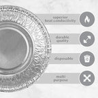PLASTICPRO 4.5'' Inch Round Tin Foil Pans Disposable Aluminum, Freezer & Oven - Image 6
