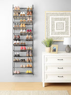 Whitmor 36 Pair Over The Door Shoe Organizer, 12 Tier Hanging Shoe Organizer - Image 6