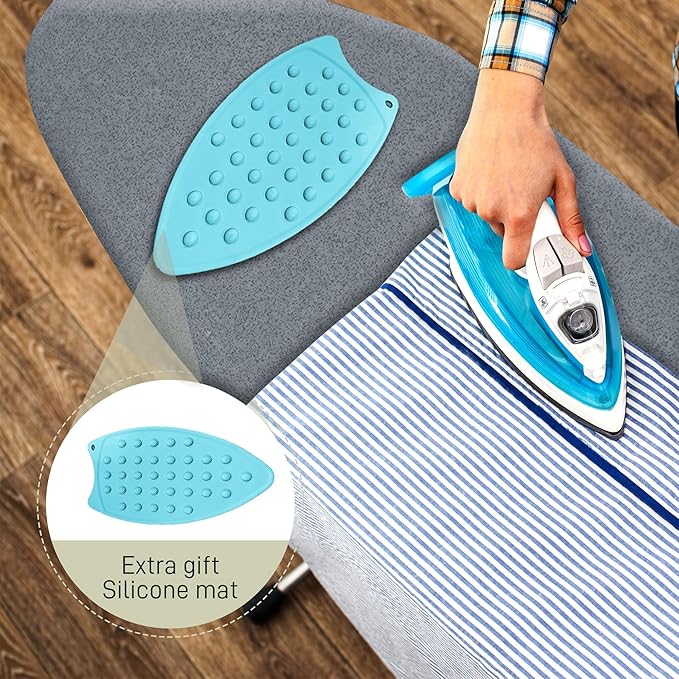 Full Size Ironing Board Cover and Pad 15x54 w/ Silicone Mat | Polyester Cotton - Image 2