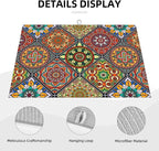 Retro Dish Drying Mat for Kitchen Counter Mandala Colorful Dish Drainer Rack - Image 5