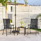 Yaheetech Patio Dining Chairs Set of 4 with Armrests, Outdoor Folding Chairs with Metal Frame and Backrest for Lawn, Garden, Yard and Poolside, Black - Image 9
