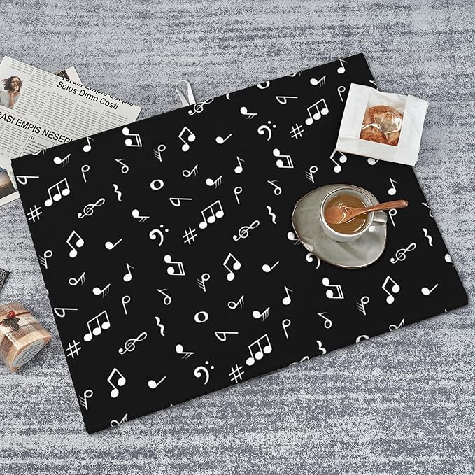 Music Notes Dish Drying Mat for Kitchen Counter Musicial Dish Drainer Rack Mats - Image 3