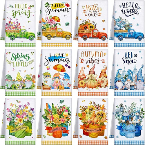 12 Pcs Seasonal Kitchen Towels Set by FuWeave