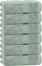 White Classic Green Hand Towels by WhiteClassic