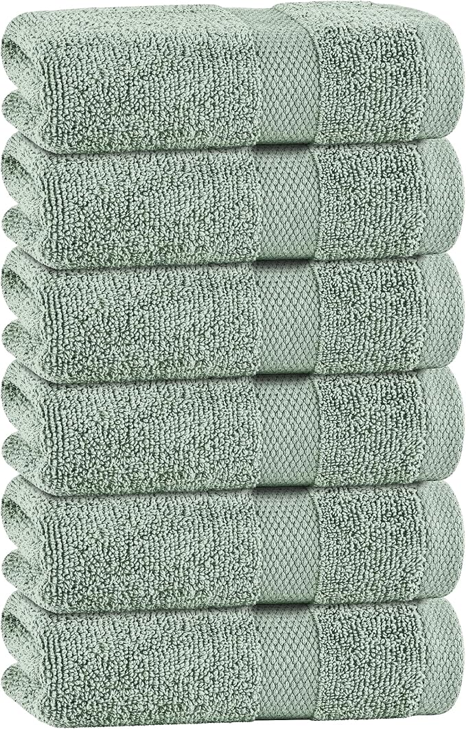 White Classic Green Hand Towels by WhiteClassic