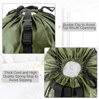 BeeGreen Moss Green Laundry Backpack Bag w Adjustable Shoulder Straps String - Image 3