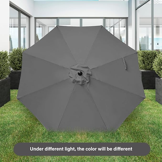 Simple Deluxe 9' Patio Umbrella Outdoor Table Market Yard Umbrella with Push Button Tilt/Crank - Image 3