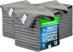 MW Pro Microfiber Cleaning Cloth | Gray | 36 Pack | 16” x 16” | All Purpose by MicrofiberWholesale