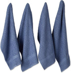 DII Basic Terry Collection Waffle Dishtowel Set, Solid Stonewash Blue, 4 Piece by DII