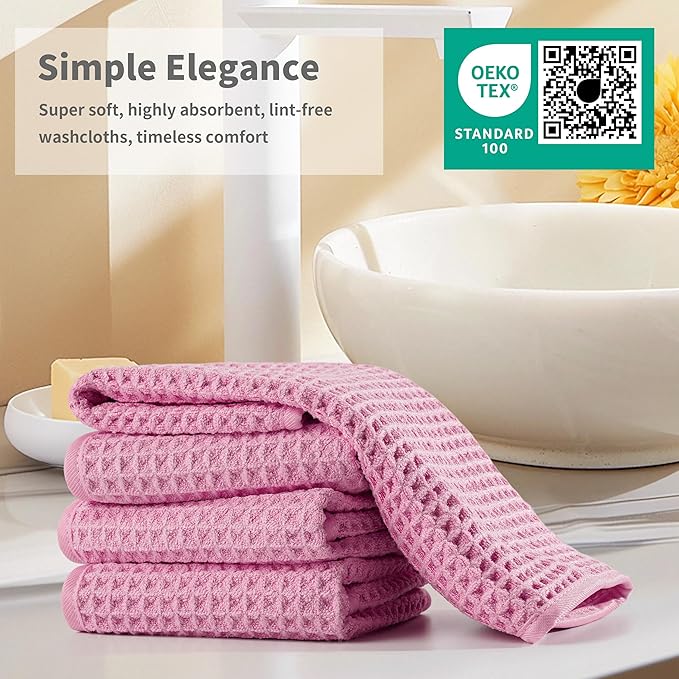 Microfiber Waffle Face Towels, 2 Pieces, Fast Drying, Lint Free 430 GSM - Image 6
