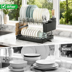 2 Tier Dish Drying Rack Carbon Steel Screw Free - Image 7