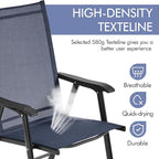 Yaheetech Outdoor Patio Chairs Set of 4, Portable Dining Chairs with Armrests for Camping, Lawn Yard Beach, Folding Outdoor Chairs 4-Pack with Metal Frame, Navy Blue - Image 7