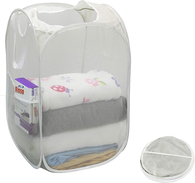 Simple Houseware Mesh Pop-Up Laundry Hamper Basket - Image 3
