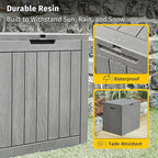 EAST OAK Outdoor Storage Box, 31 Gallon Deck Box Indoor and Outdoor Use, Waterproof Resin Storage Bin for Package Delivery, Patio Cushions, Gardening Tools, Lockable, UV Resistant, Grey - Image 2