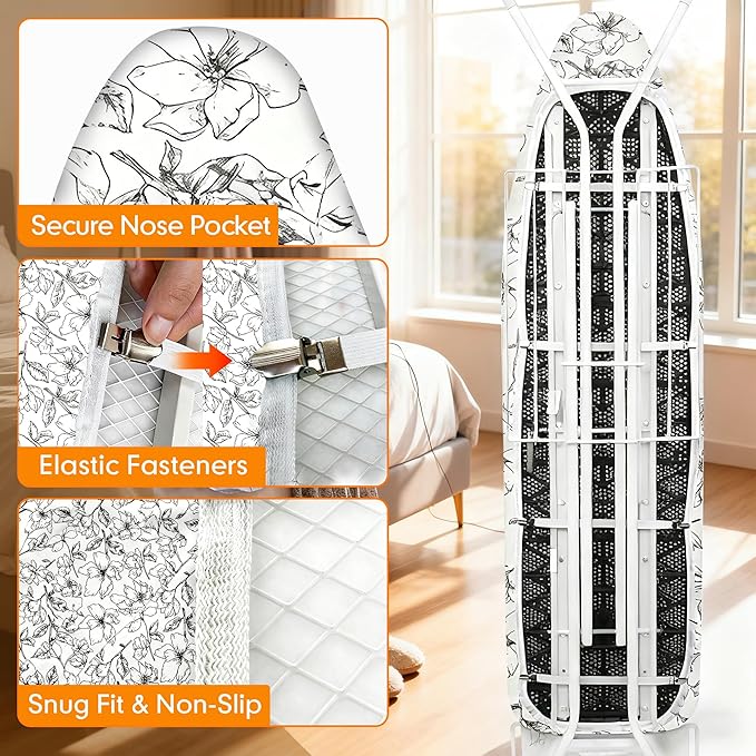 Ironing Board Cover and Pad, 15x54 Standard Size Thick Iron Padding, Scorch & - Image 5