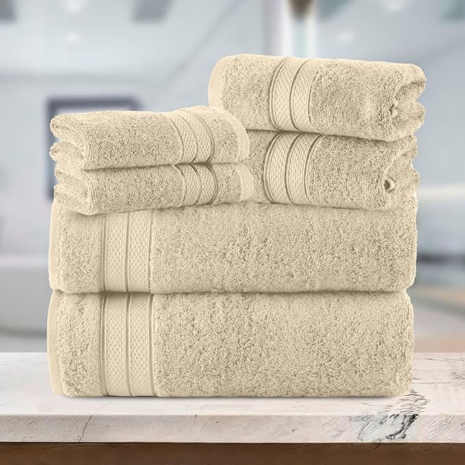 Elegant Comfort Luxury 6-Piece Towel Set, Premium Soft 100% Turkish Cotton - Image 7