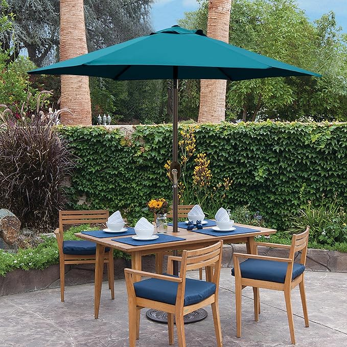 Blissun 7.5 ft Patio Umbrella, Yard Umbrella, Outdoor Market Umbrella with Push Button Tilt Crank (Cerulean) - Image 7
