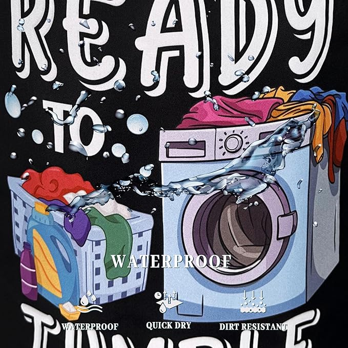 Let's Get Ready to Tumble Laundry Hamper Funny Text Laundry Basket - Image 5