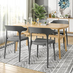 VECELO 4 Pack Plastic Stacking Chairs, Stackable Dining Chairs for Kitchen Restaurant Patio, Portable Indoor Outdoor Use, No Assembly Required, Gray - Image 2