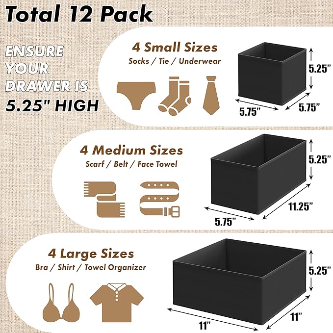 SIMPLE HOUSEWARE Foldable Drawer Organizer - Image 2