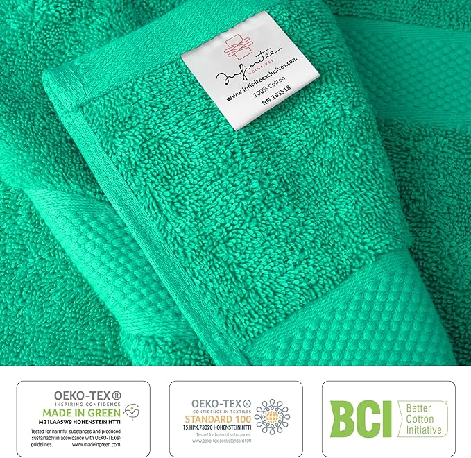 Infinitee Xclusives Luxury 100% Cotton Towel Set – 8 Piece Bathroom Towel Set – - Image 5