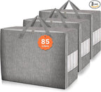 3 Pack 85L Comforter Storage Bags, Extra Large Bedding Storage Bags by Karceyworth